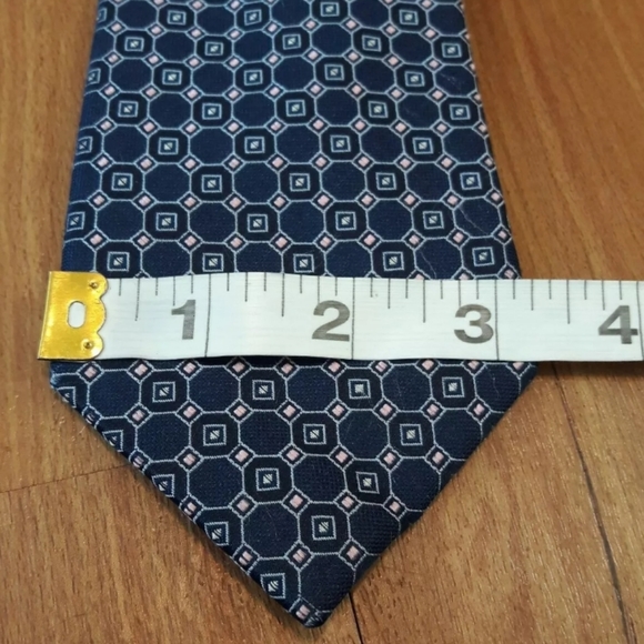 Tommy Hilfiger Mens Tie Blue Multicolor Geo Print - Picture 5 of 8